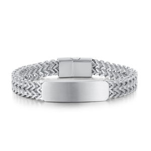 Mode luxe or argent noir plaqué acier inoxydable cubain <span class=keywords><strong>gourmette</strong></span> lien chaîne fermoir magnétique pour hommes Bracelet & Bracelets - Product Image 1