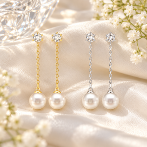Orecchini Pendenti Geometrici con Perle per Donne, Design Semplice, Accessori per Orecchie da Indossare Quotidianamente - Product Image 3