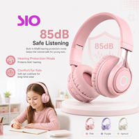 Casque sans fil pour enfants OEM ODM 5.0, protection auditive 85 dB, lumière LED, casque supra-auriculaire, son stéréo, AUX 3,5 mm