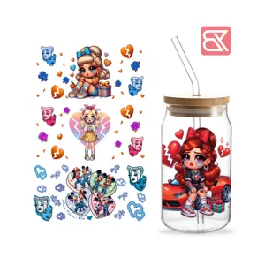 Groothandel Nieuwe Innovaties Aangepaste Labels Anime Sticker Label Waterdichte Uv Dtf Cup Wrap Transfers Voor 16Oz Cup