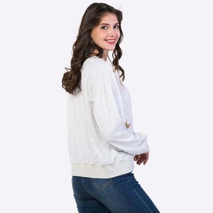 Applique Strass Étoile Patchwork Perlé Gland Femmes Sweat Top pour Femmes - Product Image 4