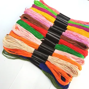 50 teile/beutel Multi-Color 8 Meters 6 Strands Polyester Cotton Embroidery Thread Polyester Cotton Cross Stitch Thread