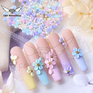 งานตกแต่งเล็บลายดอกไม้งานประดิษฐ์ทำจากเรซิ่น5กลีบ & ลูกปัด - Product Image 3