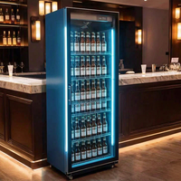 Vitrine Réfrigérée Commerciale Monotempérature en Acier Inoxydable 220V avec Refroidissement par Ventilation et Porte Vitrée Mécanique