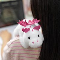 Peluche de dragon blanc couché de 9 pouces, adorable poupée en peluche de dragon fantastique, jouet interactif pour chiens et chats
