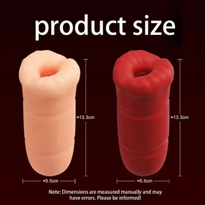 <b>vibrating</b> male masturbation device cup mouth design silicone stroking adult toy male Masturbation Toys - Product Image 2