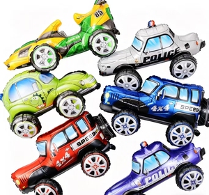 Nuevos Globos 3D de Autos, Globos de Vehículos de Dibujos Animados, Decoración de Cumpleaños con Temática de Carreras, Accesorios para Fiestas - Product Image 1