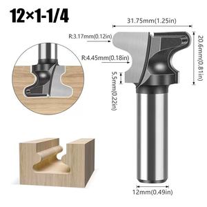 Outils de coupe du bois Profil <span class=keywords><strong>Demi</strong></span>-<span class=keywords><strong>Rond</strong></span> Bit Cabinet Double Courbe Doigt Routeur Bit pour Tiroir Poignée - Product Image 4