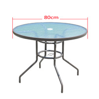Table d'appoint en verre trempé texturé avec structure en tube métallique, 60/80 x 71 cm
