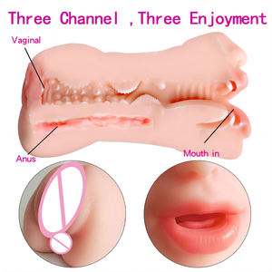 ของเล่นยาง TPE <span class=keywords><strong>3</strong></span>ช่องสำหรับผู้ใหญ่ของเล่นทางเพศทางทวารหนักสำหรับผู้ชาย - Product Image 4