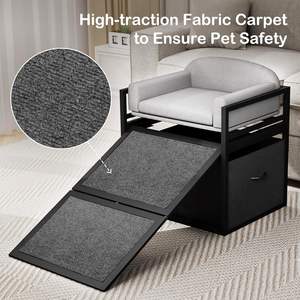 Escaleras para mascotas, rampa para perrito con asiento y cajones de almacenamiento, silla Mate para cachorro, alta para cama, sofá, escalón de oficina para perros pequeños, escalera para gatos - Product Image 4