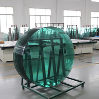 Plateau de table rond en verre trempé transparent avec bords polis de 1/4 de pouce d'épaisseur pour salle à manger, table basse ou bureau