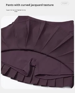 Grosir pakaian olahraga Gym pinggang tinggi berlipat rok tenis ukuran Plus Yoga olahraga kustom kebugaran untuk wanita - Product Image 4