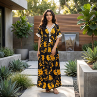 Nouvelle Collection – Abaya Vintage Noire en Polyester, Style Ample, Vente en Gros Usine, Robe Musulmane de Dubaï, Modeste, Longueur Cheville, Manches Longues, Arabie Saoudite
