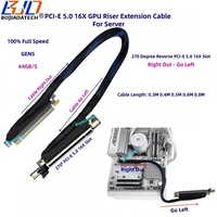 Câble d'extension de carte graphique PCIE 5.0 X16 à 270 degrés, câble d'extension de carte graphique GPU, câble d'extension PCI-E 5.0 16X GEN5 64 Go/s pour serveur d'IA RTX5090 H100