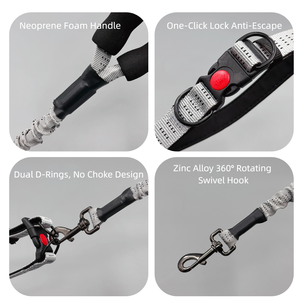 Haustierhalsband & 2,5 cm breites Halsband für mittelgroße und große Hunde mit 130–170 cm elastischer Leine, Anti-Zug-Set für den Spaziergang mit Haustieren für <span class=keywords><strong>Golden</strong></span> <span class=keywords><strong>Retriever</strong></span> - Product Image 5