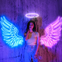 Ailes d'ange personnalisées pour la décoration de mariage, enseigne au néon flexible avec tube LED et matériaux acrylique + acier inoxydable pour la décoration de la maison