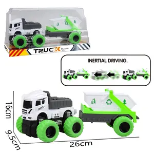 सैमटॉय प्लास्टिक ग्रीन कचरा घर्षण खिलौना वाहन बच्चों के लिए स्वच्छता वाहन ट्रक कार कैरियर खिलौना मिनी खिलौना कार ट्रक बच्चों के लिए