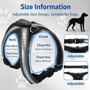 Noxgear LightHound Durable Illuminated Reflective Vest for <b>Dogs</b> Multicolored LED Fiber Optics (USB Rechargeable <b>Button</b> Closure) - Product Image 4