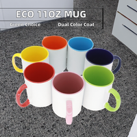 Taza de Cerámica Desechable de 11 oz, Doble Revestimiento Interior de Color, Aluminio Personalizable, Sublimación de Doble Color, Térmica, de Lujo, para Bodas