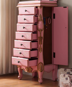 <span class=keywords><strong>Cassettiera</strong></span> Vanity di Lusso a Sette Cassetti in Legno Massello Mobiletto Portagioie in Stile Americano Armadio Decorativo per la Camera da Letto - Product Image 5