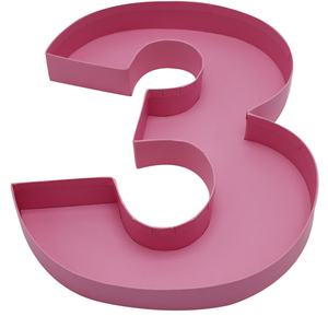 Plat de service en carton papier-mâché en forme de chiffre de 12 pouces pour anniversaire, bonbons, friandises ou plateau de charcuterie - Product Image 1