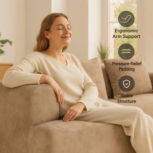 Sofá de Algodón Beige de Diseño Moderno, Empacado al Vacío, Ideal para Apartamentos Pequeños, Fabricación de Alta Calidad, Muestra Gratis, Envío Gratis - Product Image 5