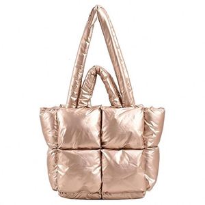 2026 New Large Capacity <b>Bag</b> Custom High Quality Luxury Puffy <b>Nylon</b> Women Shoulder Puffer <b>Tote</b> <b>Bags</b> - Product Image 1