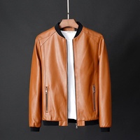 Veste en cuir pour homme ANSZKTN, taille 8XL, automne-hiver, couleur unie, fermeture éclair, simili cuir, veste décontractée en PU pour homme