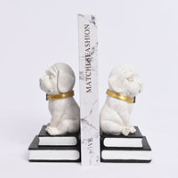 Table de bureau résine Art résine Sculpture créative artisanat décoratif décor chevalier Charlie chien Animal Statue serre-livres