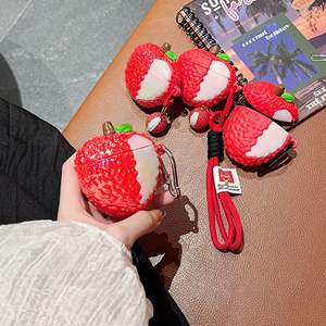 Lindo Lychee galvanizado para <span class=keywords><strong>airpods</strong></span> <span class=keywords><strong>Pro</strong></span> <span class=keywords><strong>Apple</strong></span> Bluetooth funda para auriculares 1/2/3/4 generación funda protectora de dibujos animados adecuada - Product Image 1