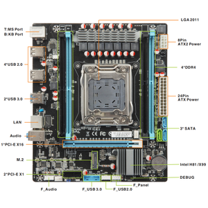Esonic X99 Sever Motherboard With Processor Combo LGA2011 4*DDR4 For <strong>Intel</strong> V3 <strong>Xeon</strong> <strong>E5</strong> - Product Image 2