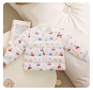 MAM173 - <span class=keywords><strong>Manteau</strong></span> en coton doublé automne-hiver pour garçons et filles, fermeture à simple boutonnage, chaud et décontracté, motif imprimé pour bébé - Product Image 2