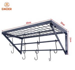 Vente en gros <span class=keywords><strong>EMOER</strong></span> Étagère murale d'organisation pour cuisine en métal support mural pour casseroles et poêles - Product Image 5
