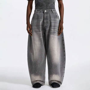 Pantalones Vaqueros Holgados YUCE 2026, Estilo Vintage, Degradado Gris Lavado, con Salpicaduras de Pintura, Estilo Urbano, Vaqueros de Pierna Curva con Efecto Desgastado para Hombre - Product Image 2