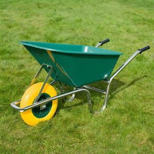 Brouette polyvalente 100L <span class=keywords><strong>Limex</strong></span> en PP avec cadre en acier galvanisé, roue en PU robuste et bac de transport en plastique - Product Image 2