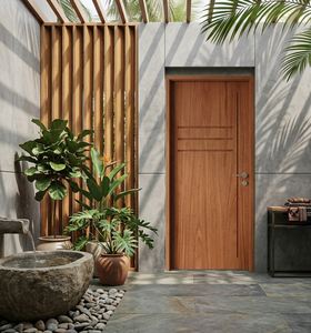 Porte en bois Meranti à âme pleine, design élégant, finition lisse, intérieur/extérieur, taille personnalisée, fabricant, export - Product Image 3