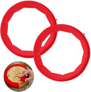 Bouclier de <span class=keywords><strong>tarte</strong></span> réglable en silicone de qualité alimentaire Couvercle de croûte de <span class=keywords><strong>tarte</strong></span> Bouclier de croûte de <span class=keywords><strong>tarte</strong></span> en silicone Protecteur de croûte Moule de <span class=keywords><strong>cercle</strong></span> de pizza - Product Image 2