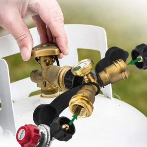 Adaptateur de gaz propane pour camping-car, type Y, Pol vers Qcc1, avec jauge, pour utilisation en camping-car, en acier doré - Product Image 4
