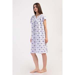 KADIN SUPREM KISA KOL KISA BOY MARAS GECELIK - AZUL - AZUL - Product Image 2