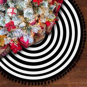 Falda Moderna para Árbol <span class=keywords><strong>de</strong></span> <span class=keywords><strong>Navidad</strong></span> con Rayas Blancas y Negras, 18/24/36/48 Pulgadas, Decoración Rústica para Halloween y Festividades, Directo <span class=keywords><strong>de</strong></span> Fábrica - Product Image 1