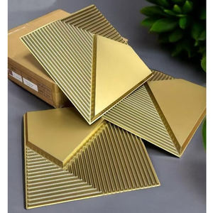 ZJ оптовая продажа 500*500 мм Размер Водонепроницаемый 3d ПВХ стеновые панели с зеркальным акрилом - Product Image 6