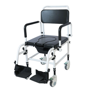 Elderly <b>Commode</b> <b>Chair</b> With Wheels 48-53cm Height Adjustable For Elderly Disabled Patients Hospital Use - Product Image 2