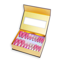 Vente en gros de boîtes à ongles avec logo personnalisé Boîte de papier d'emballage pour ongles avec impression Pantone CMJN estampage de feuille d'or de luxe
