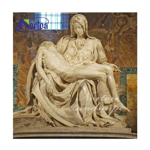 Décoration de jardin extérieure, statue religieuse catholique grandeur nature Pieta de Michelangelo, sculpture en marbre, sculpture de la Lamentation du Christ - Product Image 4