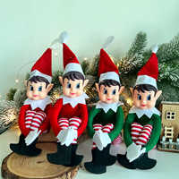 Jouet en peluche Poupée Elfe de Noël JIN PENG, flexible, à poser sur étagère, avec chapeau, pour la décoration de table de fêtes