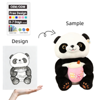 Adorable Mini Peluche Panda 15cm, Jouet en Peluche Douce en Coton, Porte-clés Anti-stress Personnalisable, Vente en Gros