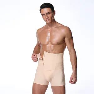 2020 Männer Tummy Control Shorts Hohe Taille Abnehmen Unterwäsche Body Shaper Nahtloser Bauch gürtel Boxer Mit Reiß verschluss