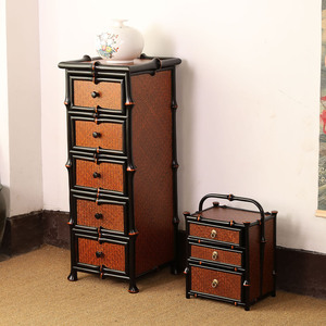 Bamboo antique display shelf, tea set <b>storage</b> cabinet, antique <b>storage</b> cabinet, bamboo products, Xiangfei bamboo, phoenix eye - Product Image 3