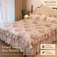 Dentelle à volants en coton 100% de style français vintage rose pour la décoration moderne de la maison et de la chambre